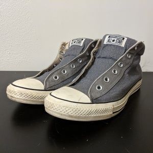Gray Converse high tops